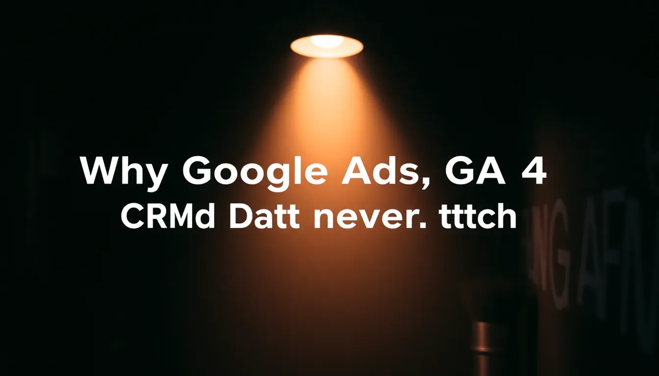 ΓΙΑΤΊ ΤΑ ΔΕΔΟΜΈΝΑ GOOGLE ADS, GA4 ΚΑΙ CRM ΔΕΝ ΤΑΙΡΙΆΖΟΥΝ ΠΟΤΈ